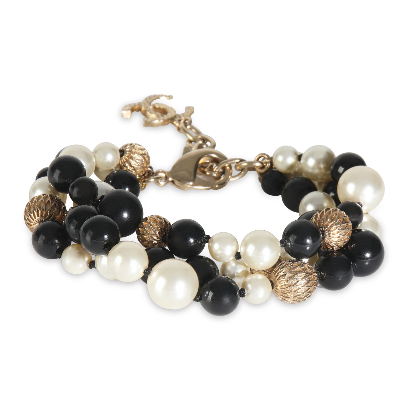 Chanel Gold-Plated  2016 Triple Strand Bead Bracelet