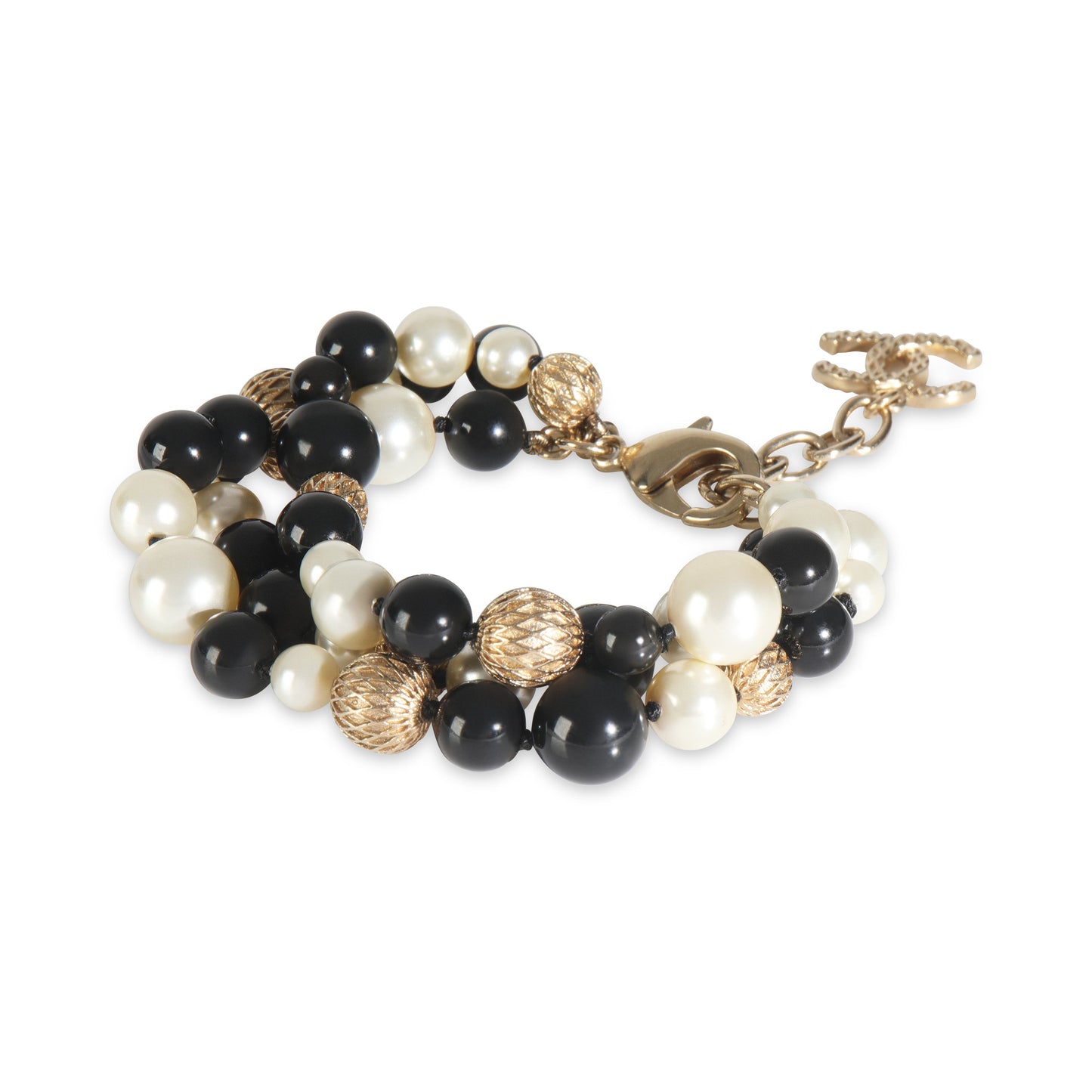 Chanel Gold-Plated  2016 Triple Strand Bead Bracelet