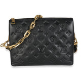 Louis Vuitton Black Monogram Embossed Lambskin Coussin PM