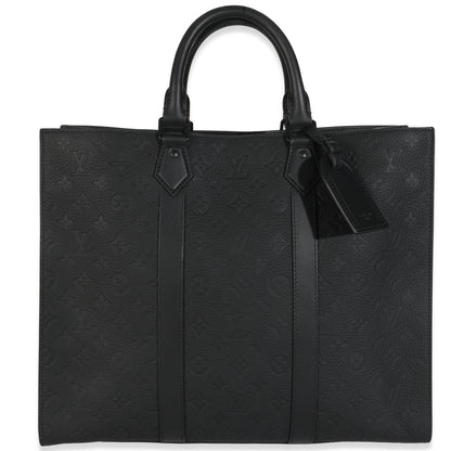Louis Vuitton Black Monogram Embossed Taurillon Sac Plat 24H