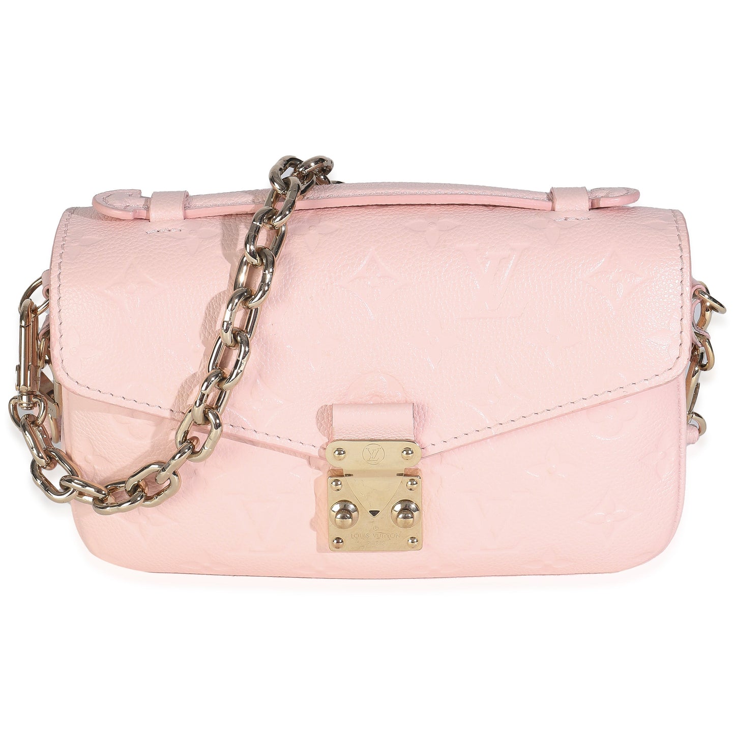 Louis Vuitton Rose Pink Opale Monogram Empreinte Pochette Metis East West