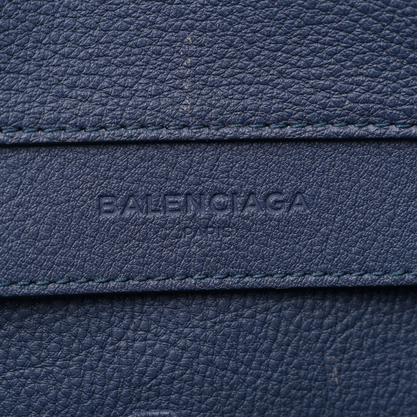 Balenciaga Grained Calfskin Gold Metallic Edge Hardware Papier Small A4 Tote Bleu