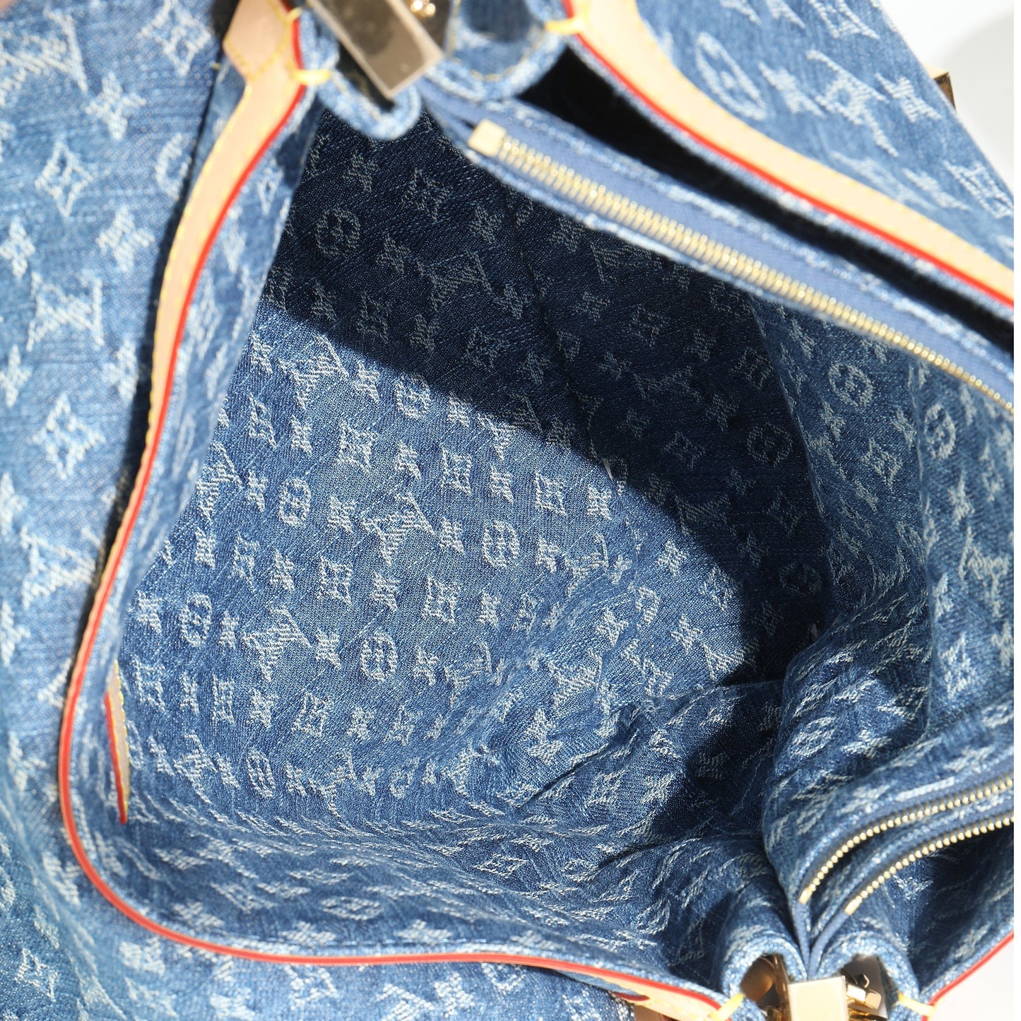 Louis Vuitton Blue Monogram Denim Dauphine Soft GM