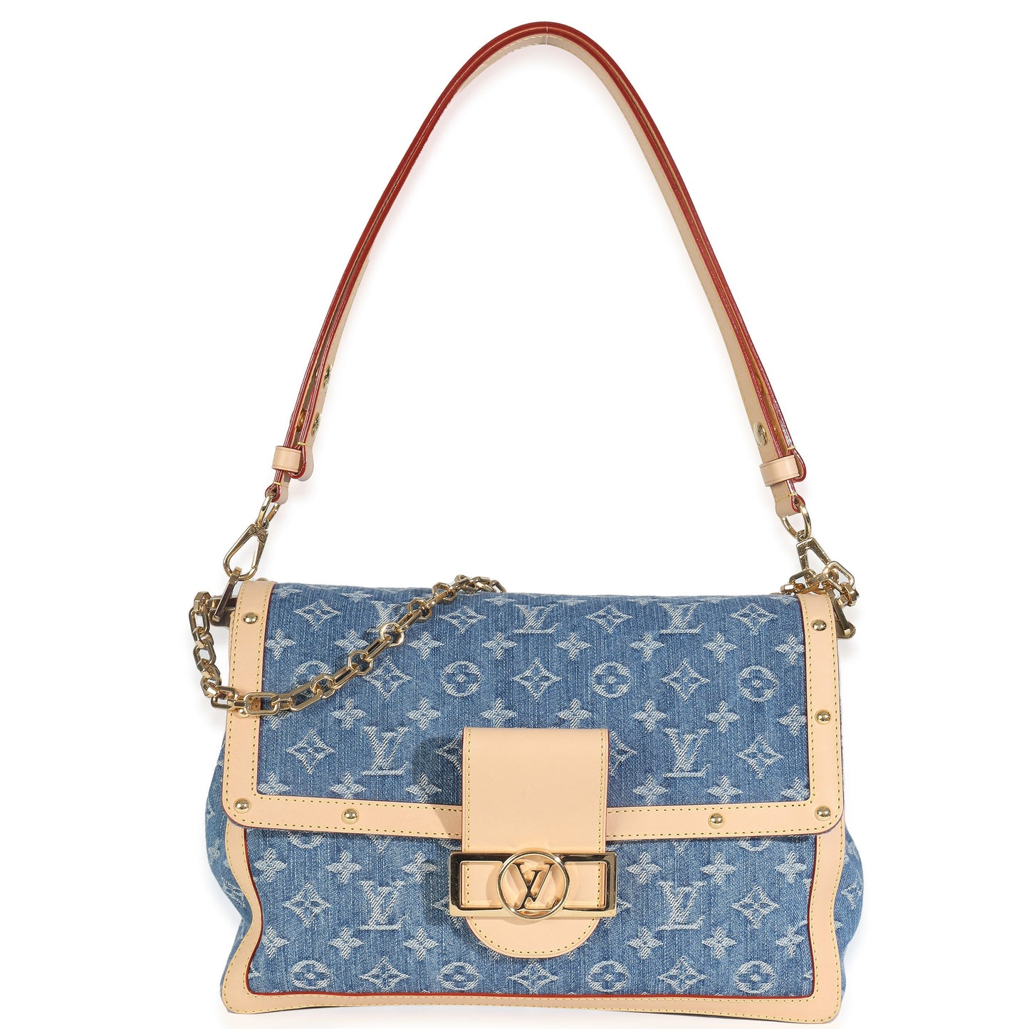 Louis Vuitton Blue Monogram Denim Dauphine Soft GM