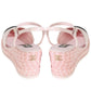 Chanel 23S Pink Black Lambskin Grosgrain CC Espadrilles Wedges 40