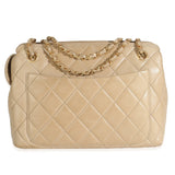Chanel  Beige Quilted Lambskin Camera Bag