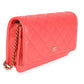 Chanel Pink Quilted Lambskin Classic Wallet On Chain