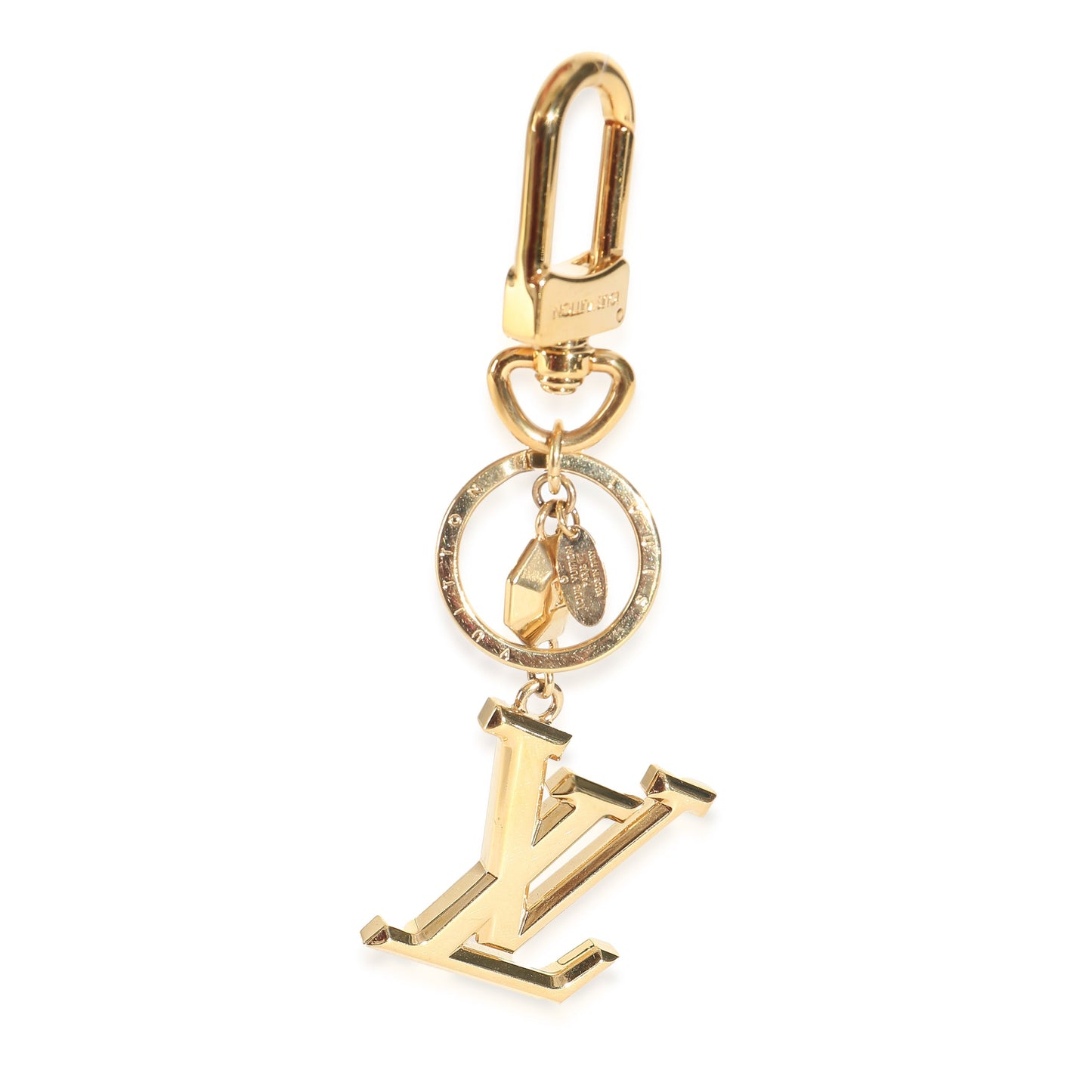 Louis Vuitton Gold Metal LV Facettes Bag Charm Key Holder