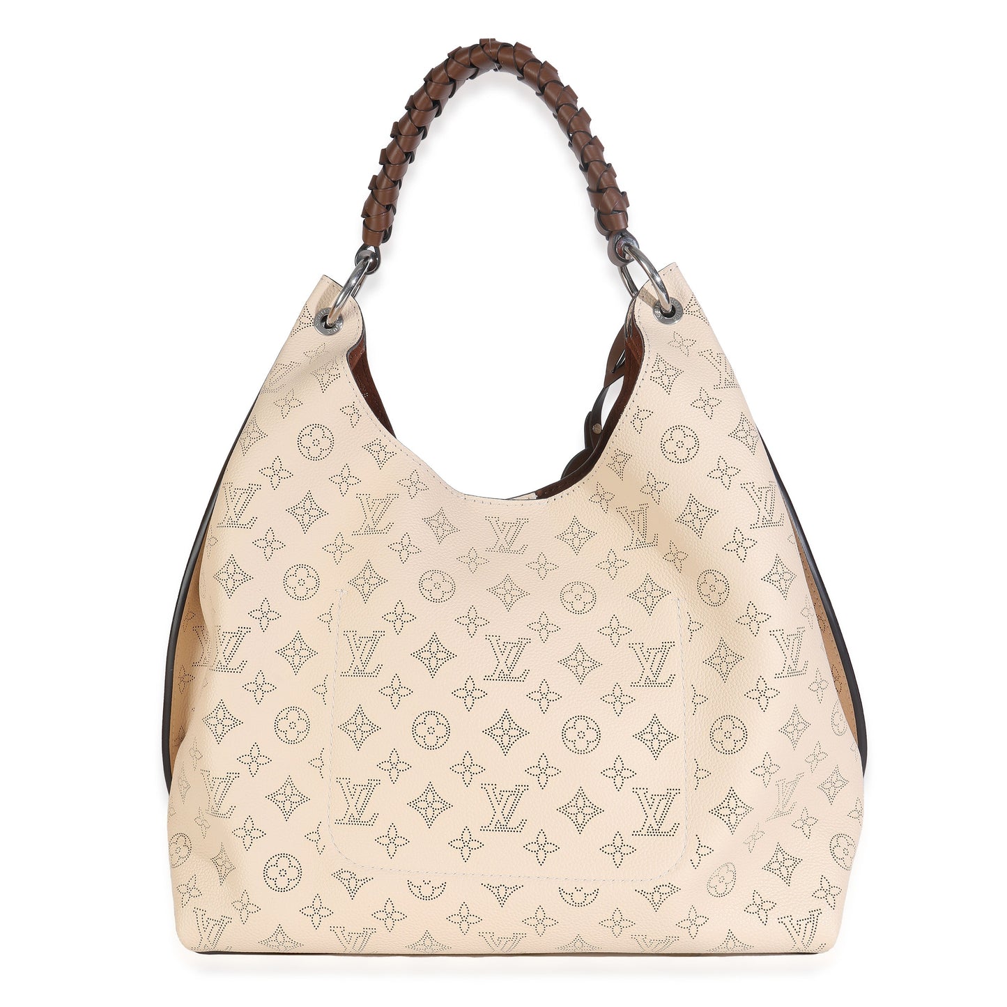 Louis Vuitton Creme Monogram Mahina Carmel Hobo