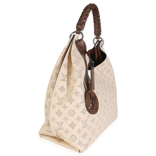 Louis Vuitton Creme Monogram Mahina Carmel Hobo