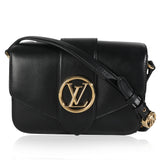 Louis Vuitton Black Smooth Calfskin LV Pont 9