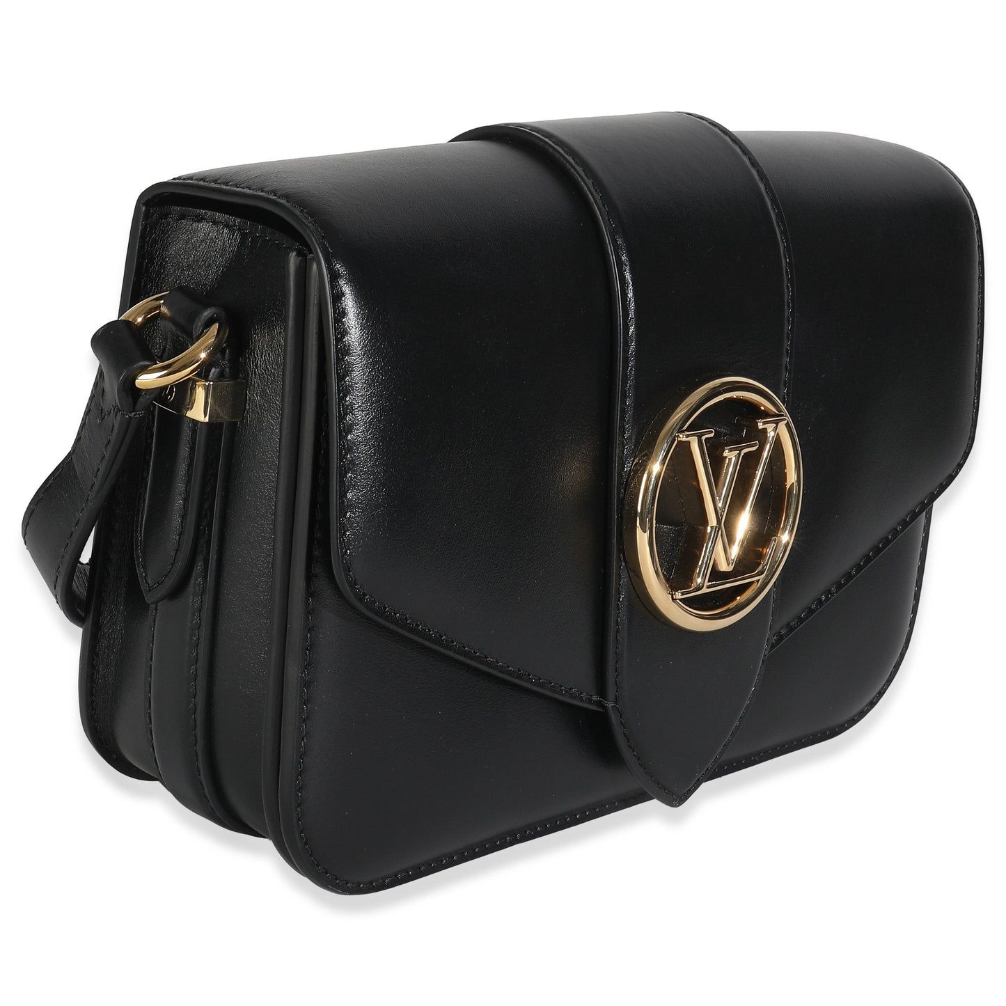 Louis Vuitton Black Smooth Calfskin LV Pont 9