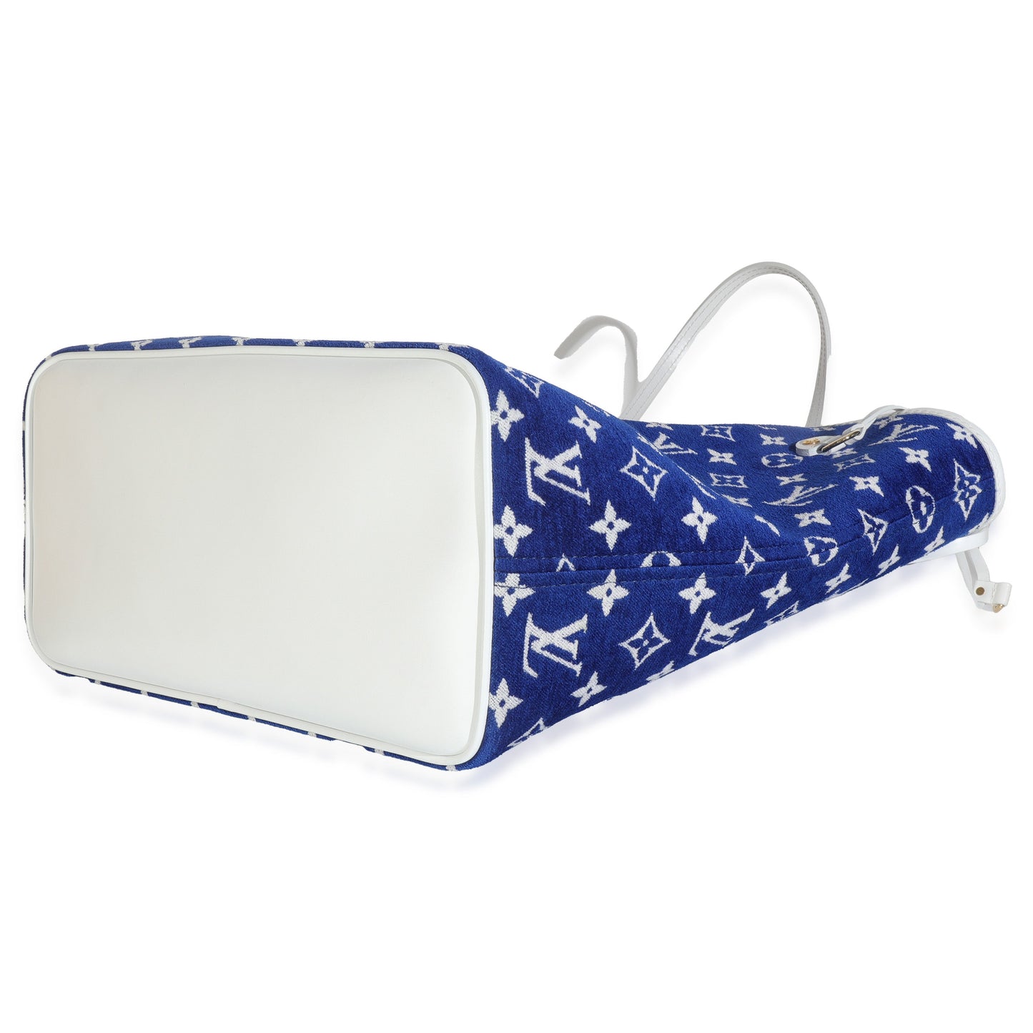 Louis Vuitton Blue White Jacquard Velvet Monogram LV Match Neverfull MM