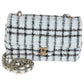 Chanel Blue White Tweed Quilted Mini Rectangular Flap Bag