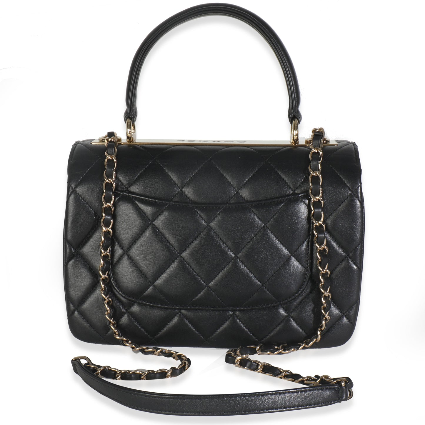 Chanel Black Quilted Lambskin Small Trendy CC Flap Dual Handle Bag
