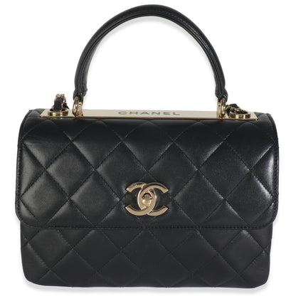 Chanel Black Quilted Lambskin Small Trendy CC Flap Dual Handle Bag