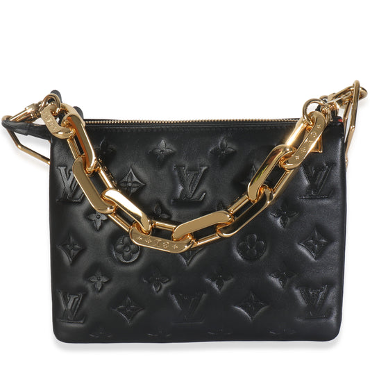Louis Vuitton Black Puffy Monogram Lambskin Coussin BB