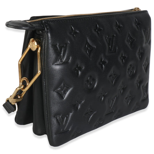 Louis Vuitton Black Puffy Monogram Lambskin Coussin BB