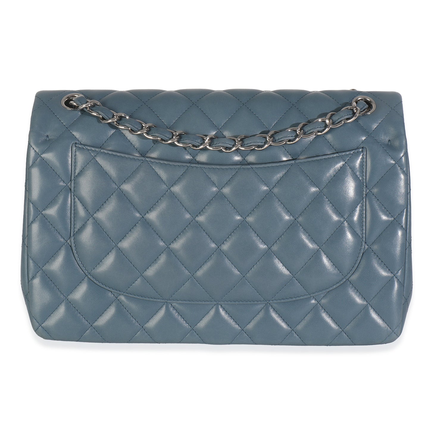 Chanel Blue Quilted Lambskin Jumbo Double Flap Bag