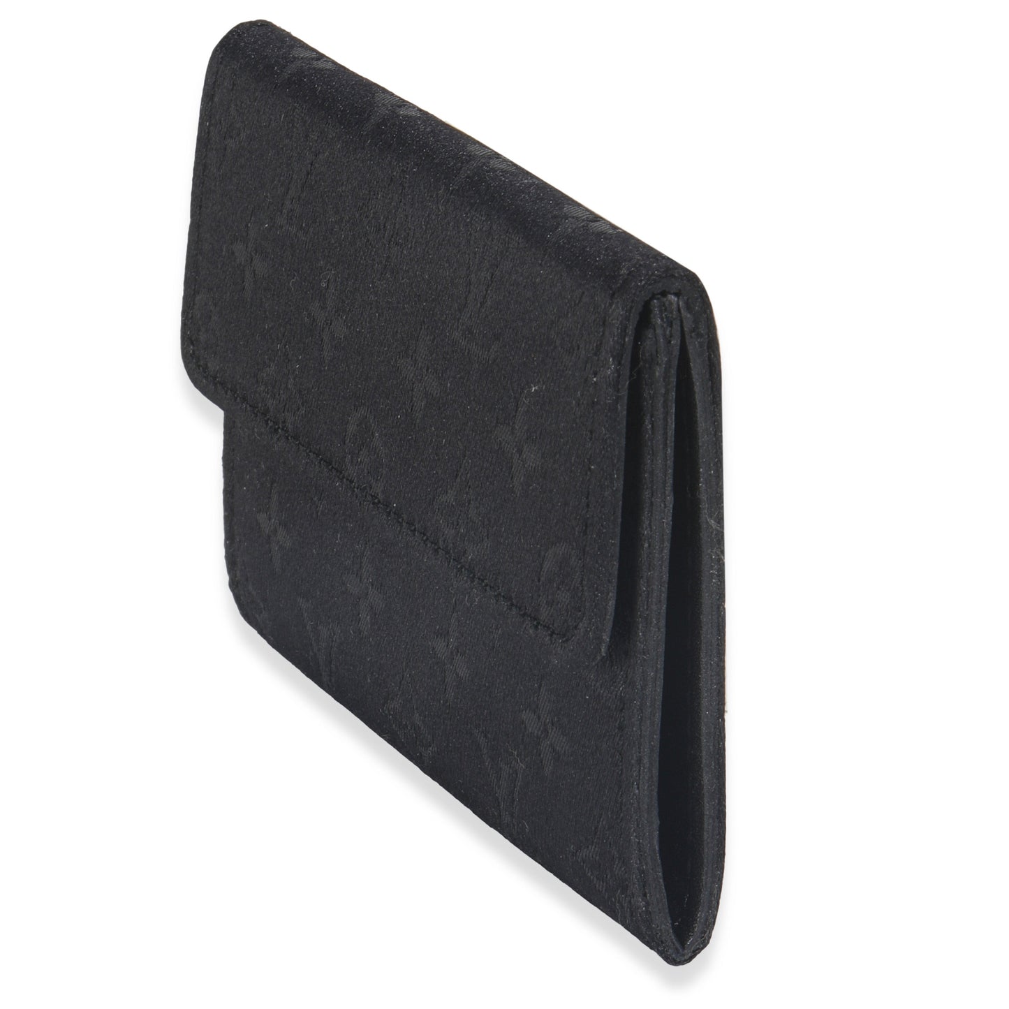Louis Vuitton Black Metallic Monogram Satin Porte Monnaie