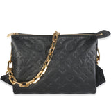 Louis Vuitton Black Monogram Embossed Lambskin Coussin PM