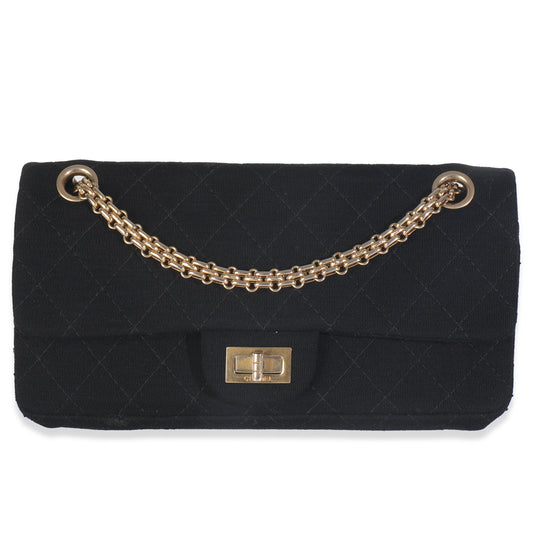Chanel Black Quilted Jersey East West Reissue 2.25