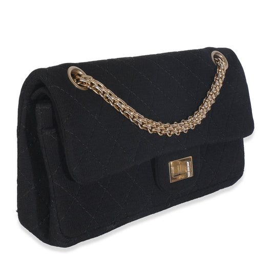 Chanel Black Quilted Jersey East West Reissue 2.25