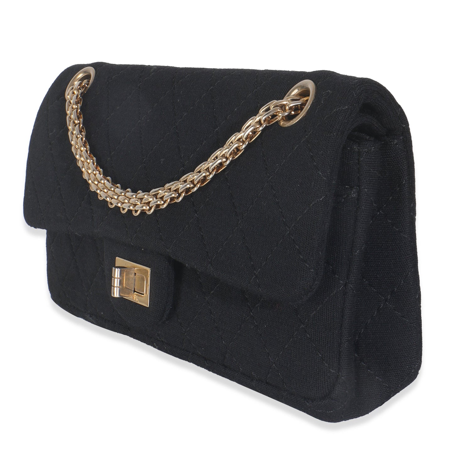 Chanel Black Quilted Jersey East West Reissue 2.25
