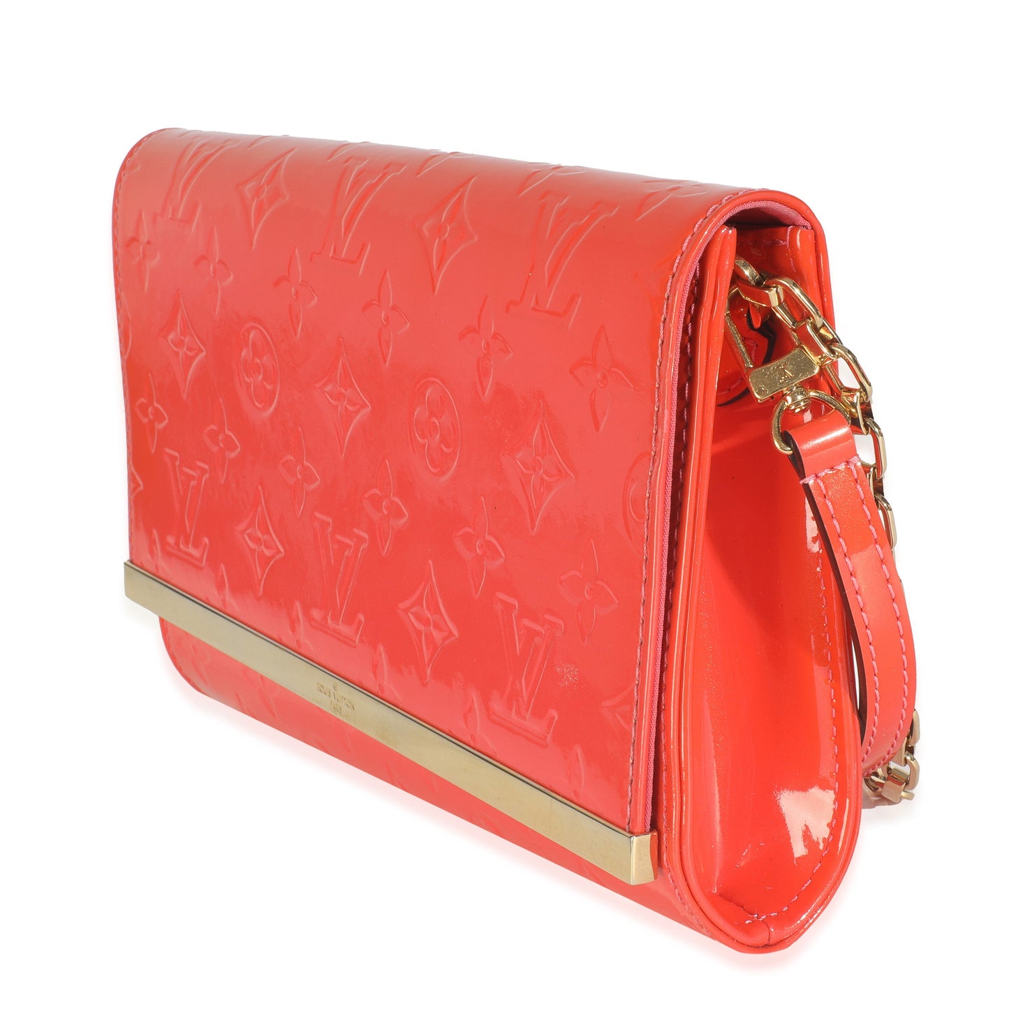 Louis Vuitton Orange Sunset Monogram Vernis Ana Clutch
