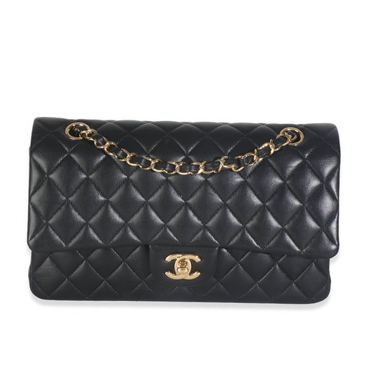 Chanel Black Quilted Lambskin Medium Classic Double Flap Bag