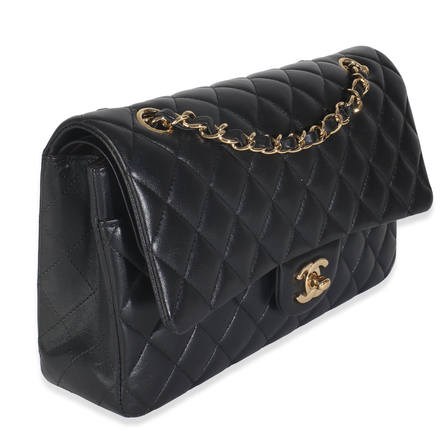 Chanel Black Quilted Lambskin Medium Classic Double Flap Bag