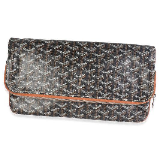 Louis Vuitton Goyard Gold Black Goyardine Canvas Saint Marie Soft Clutch