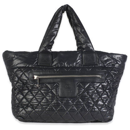 Chanel Black Quilted Nylon Large Coco Cocoon Tote