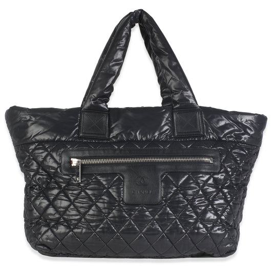 Chanel Black Quilted Nylon Large Coco Cocoon Tote