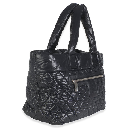 Chanel Black Quilted Nylon Large Coco Cocoon Tote