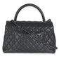 Chanel Black Quilted Caviar Medium Coco Top Handle Handbag