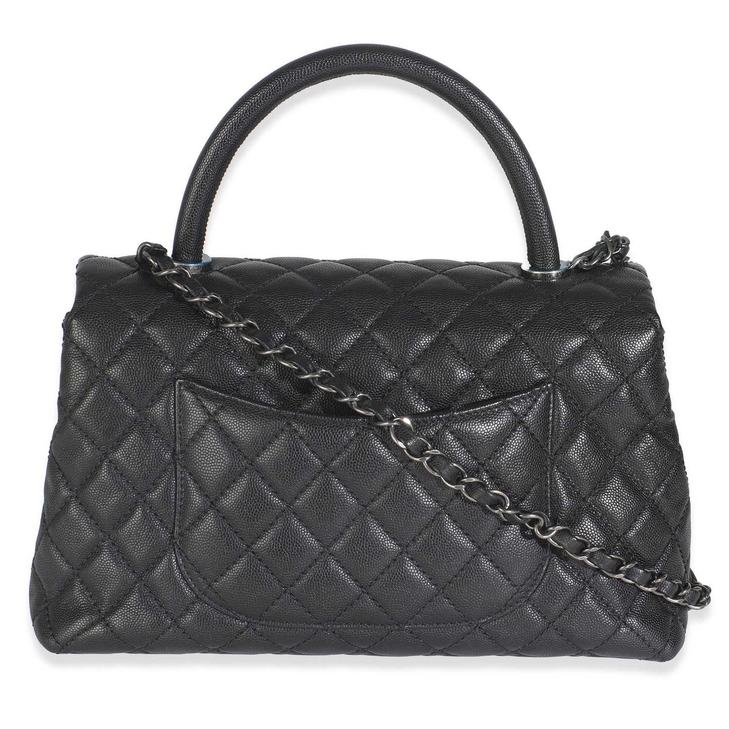 Chanel Black Quilted Caviar Medium Coco Top Handle Handbag