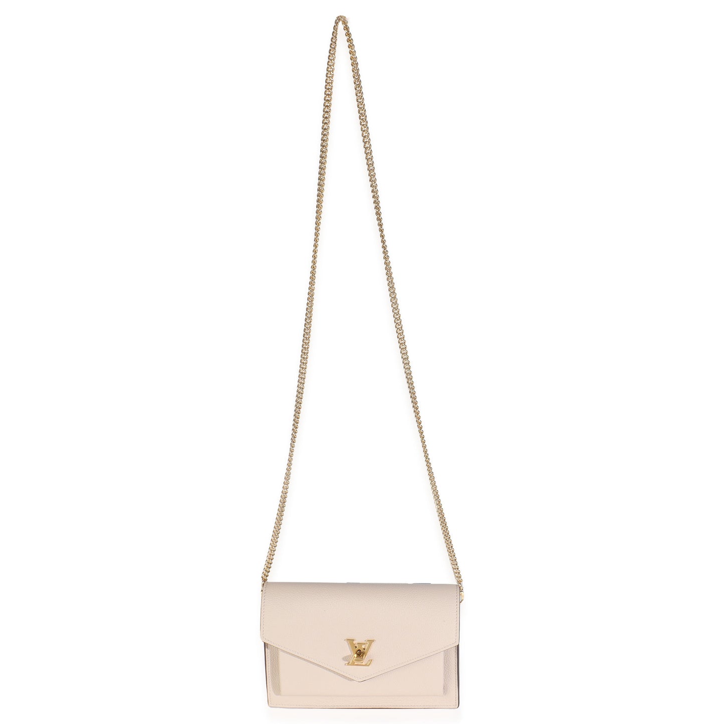 Louis Vuitton Greige Soft Calfskin My Lockme Chain Pochette
