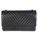 Chanel Aged Calfskin Chevron 2.55 So Black Reissue 226 Flap Bag