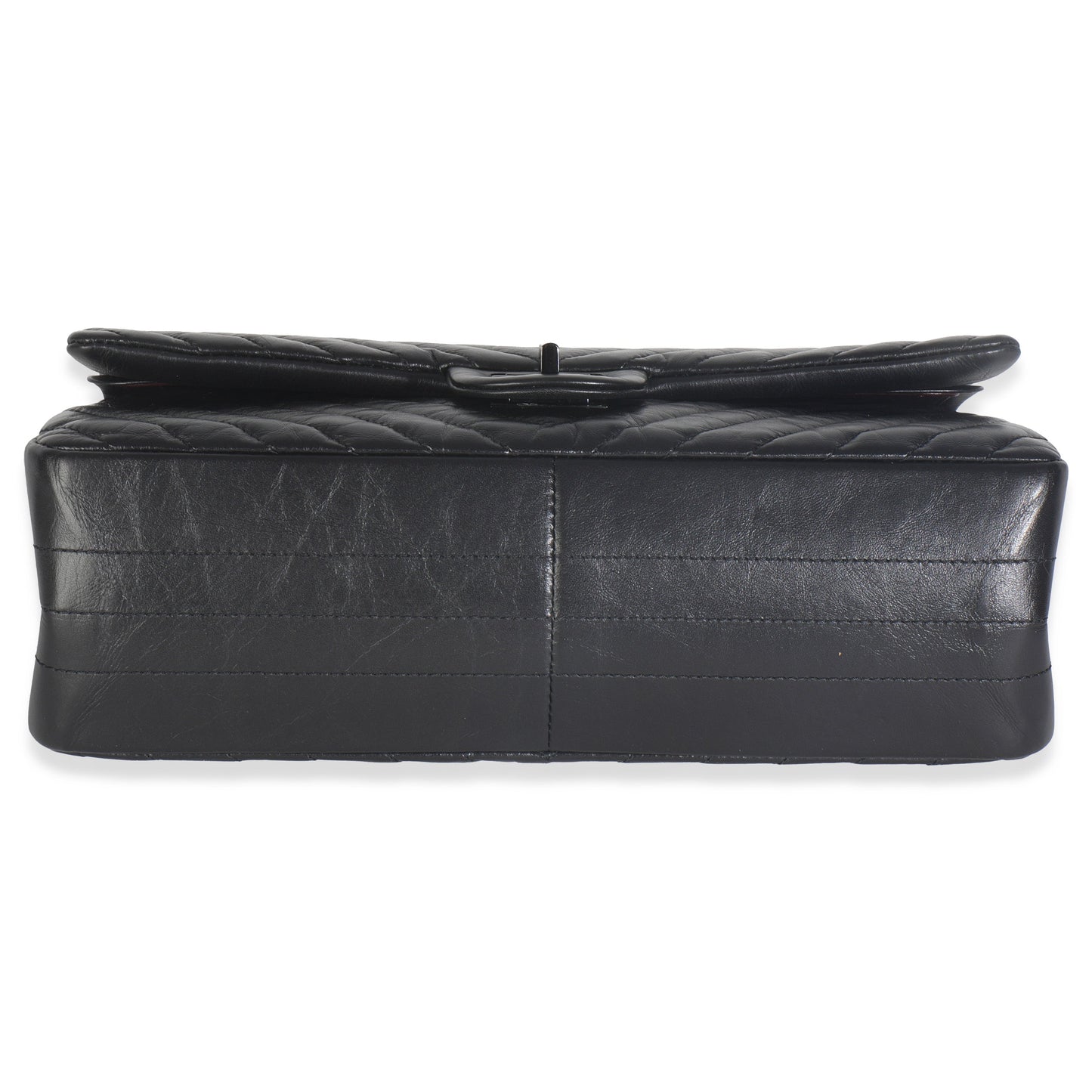 Chanel Aged Calfskin Chevron 2.55 So Black Reissue 226 Flap Bag