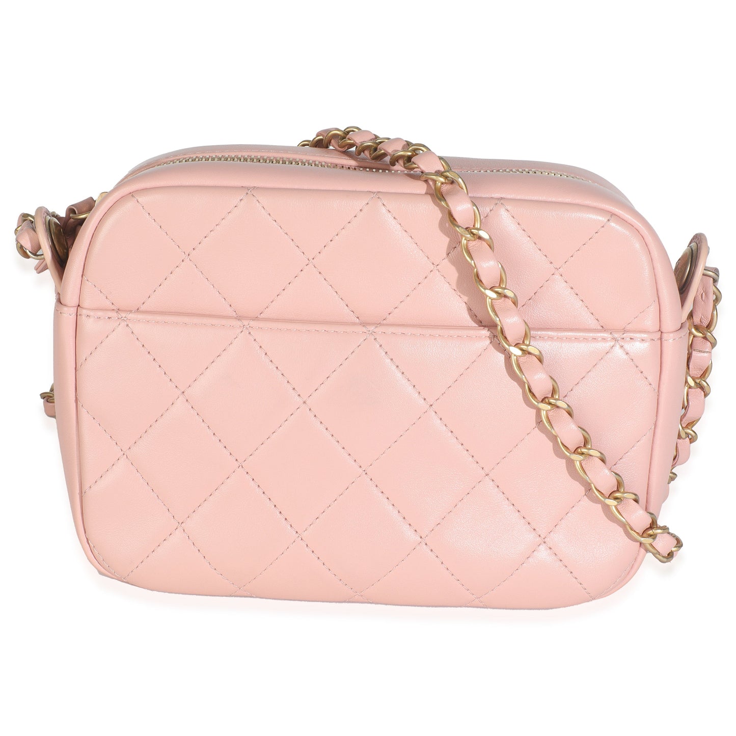 Chanel Light Pink Quilted Calfskin Small Enchained Camera Bag