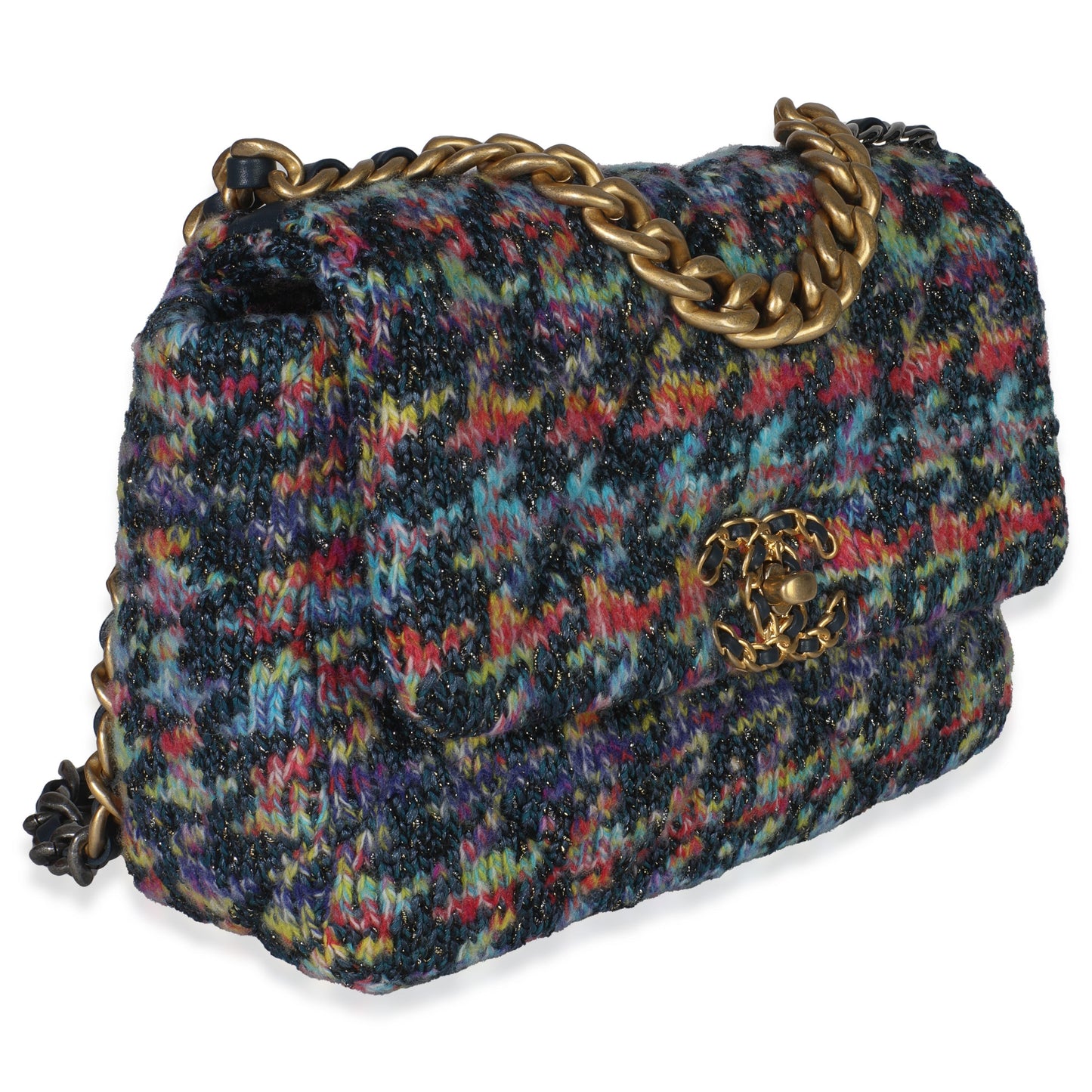Chanel Multicolor Wool Tweed Medium Chanel 19 Flap Bag