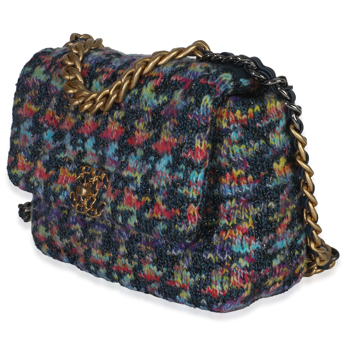 Chanel Multicolor Wool Tweed Medium Chanel 19 Flap Bag