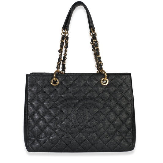 Chanel Black Quilted Caviar Grand Shopper Tote