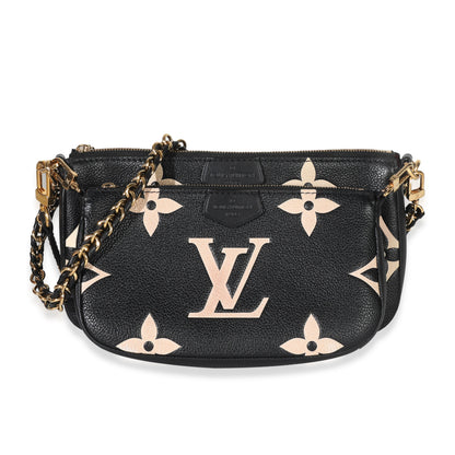 Louis Vuitton Black Beige Giant Monogram Empreinte Multi Pochette Accessories
