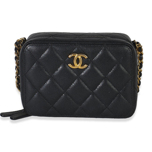Chanel Black Quilted Twist Your Buttons Clutch With Chain