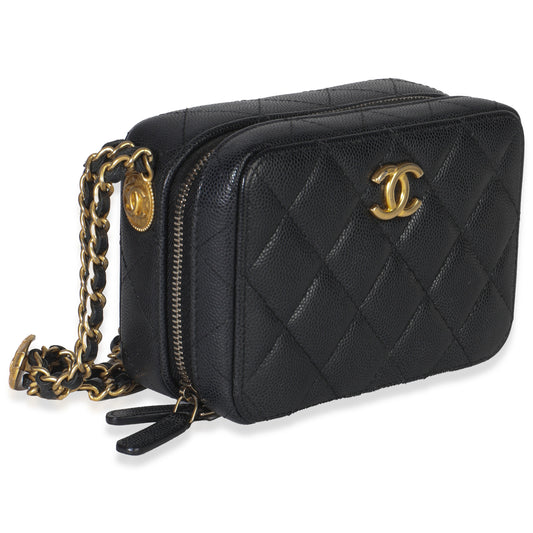 Chanel Black Quilted Twist Your Buttons Clutch With Chain