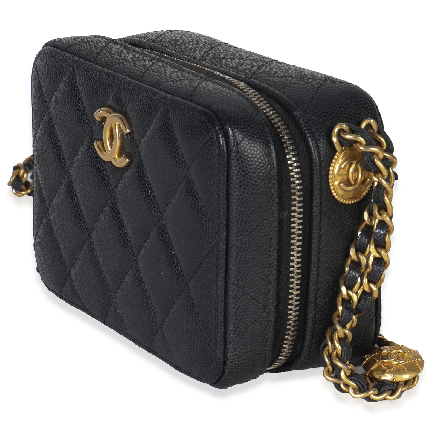 Chanel Black Quilted Twist Your Buttons Clutch With Chain