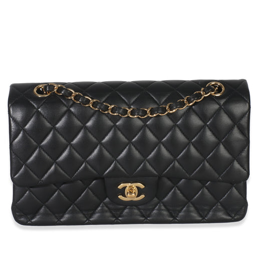 Chanel Black Quilted Lambskin Medium Classic Double Flap Handbag
