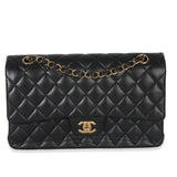 Chanel Black Quilted Lambskin Medium Classic Double Flap Handbag